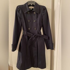 Navy Trench Coat Blue Gerard Darel Classic Double Breasted Belted Cotton Lined